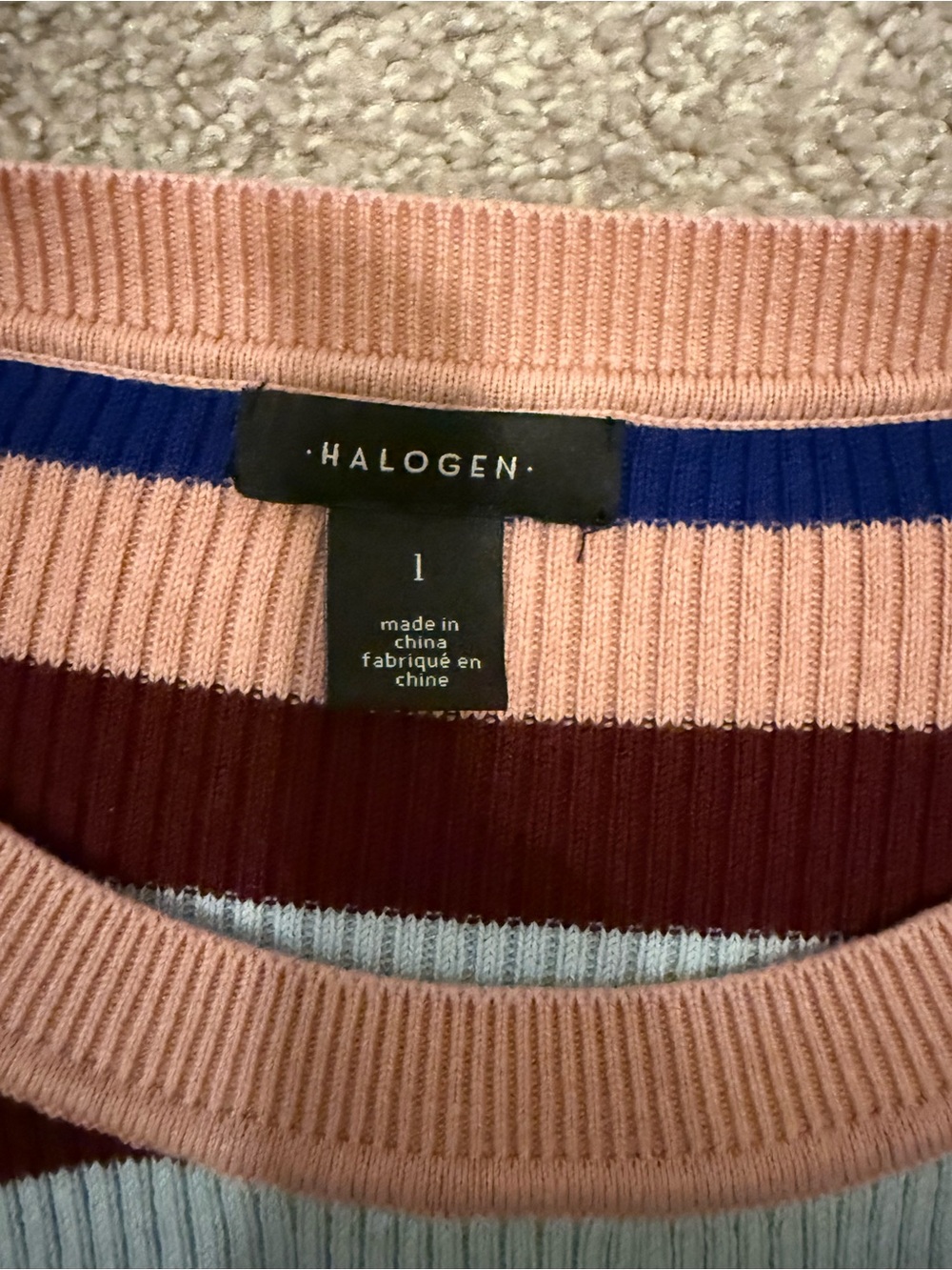 Halogen Striped Ribbed Crewneck - Picture 2 of 5